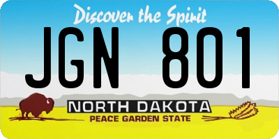 ND license plate JGN801