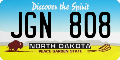 ND license plate JGN808
