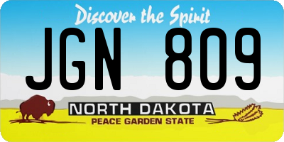 ND license plate JGN809