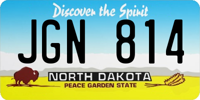 ND license plate JGN814