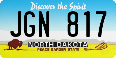 ND license plate JGN817