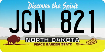 ND license plate JGN821