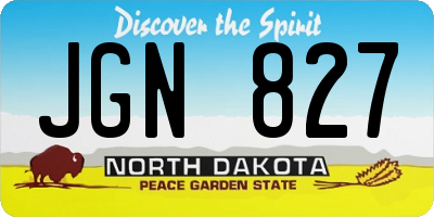 ND license plate JGN827