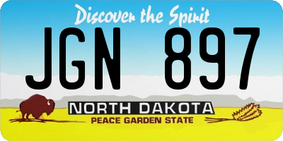 ND license plate JGN897