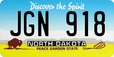ND license plate JGN918