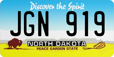 ND license plate JGN919
