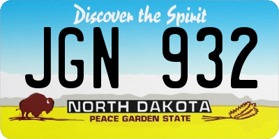 ND license plate JGN932