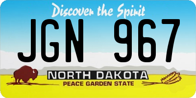 ND license plate JGN967
