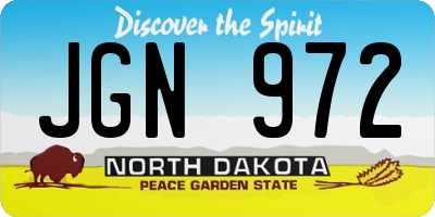 ND license plate JGN972