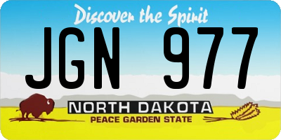 ND license plate JGN977