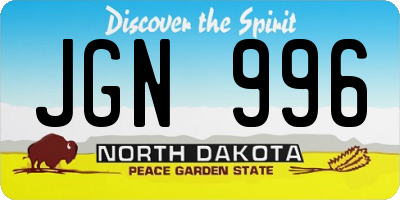 ND license plate JGN996