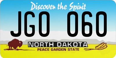 ND license plate JGO060