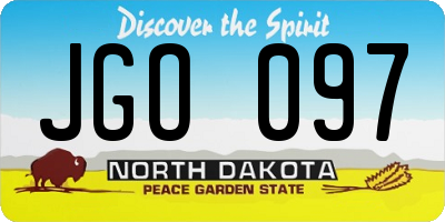 ND license plate JGO097