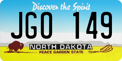 ND license plate JGO149