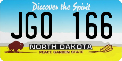 ND license plate JGO166