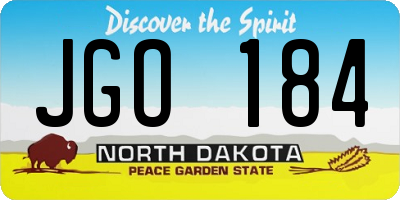ND license plate JGO184