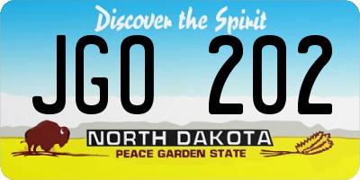ND license plate JGO202