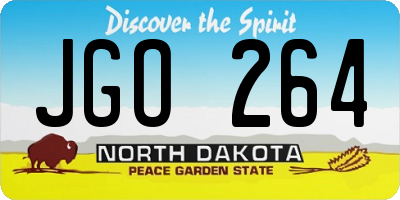 ND license plate JGO264