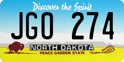 ND license plate JGO274
