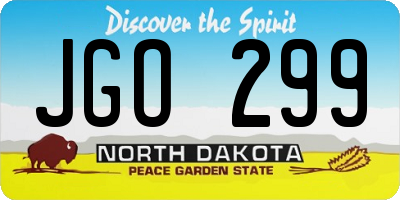 ND license plate JGO299