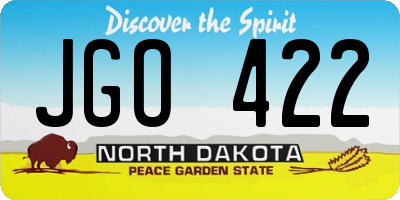 ND license plate JGO422