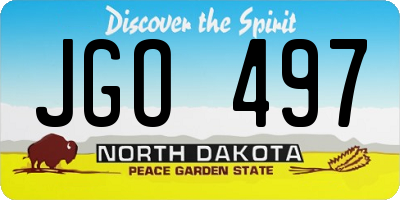 ND license plate JGO497
