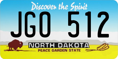 ND license plate JGO512