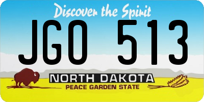 ND license plate JGO513