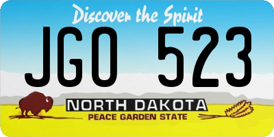 ND license plate JGO523