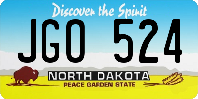 ND license plate JGO524