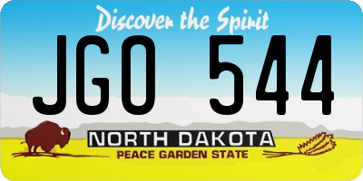 ND license plate JGO544
