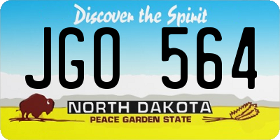 ND license plate JGO564