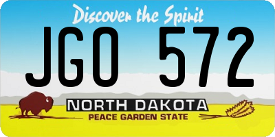 ND license plate JGO572