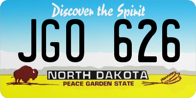 ND license plate JGO626