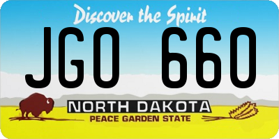 ND license plate JGO660