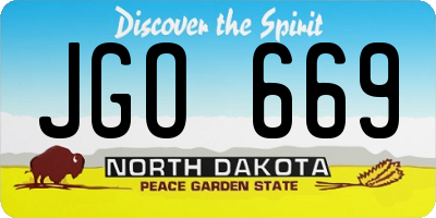 ND license plate JGO669