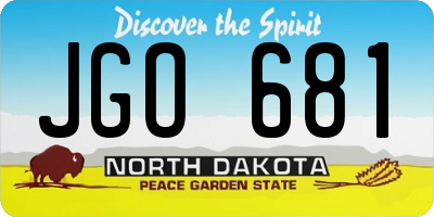 ND license plate JGO681