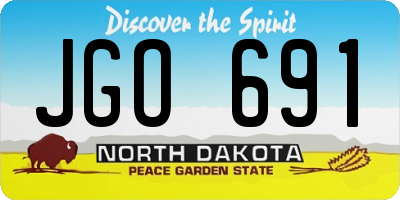 ND license plate JGO691