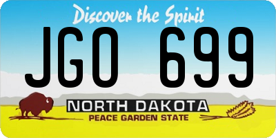 ND license plate JGO699