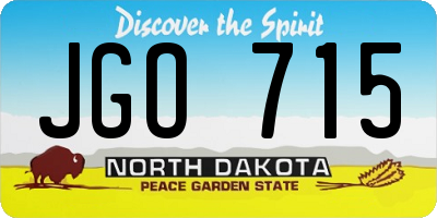ND license plate JGO715