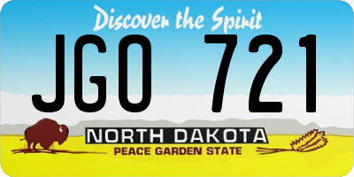 ND license plate JGO721