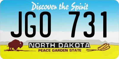 ND license plate JGO731