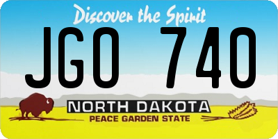 ND license plate JGO740