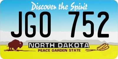 ND license plate JGO752