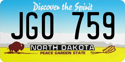ND license plate JGO759