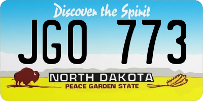 ND license plate JGO773