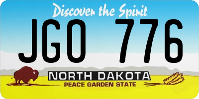 ND license plate JGO776