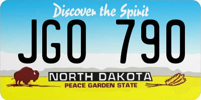 ND license plate JGO790