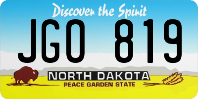 ND license plate JGO819