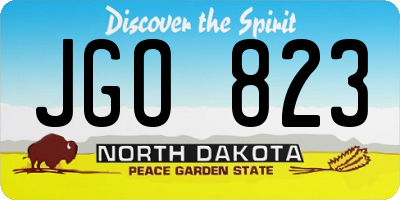 ND license plate JGO823
